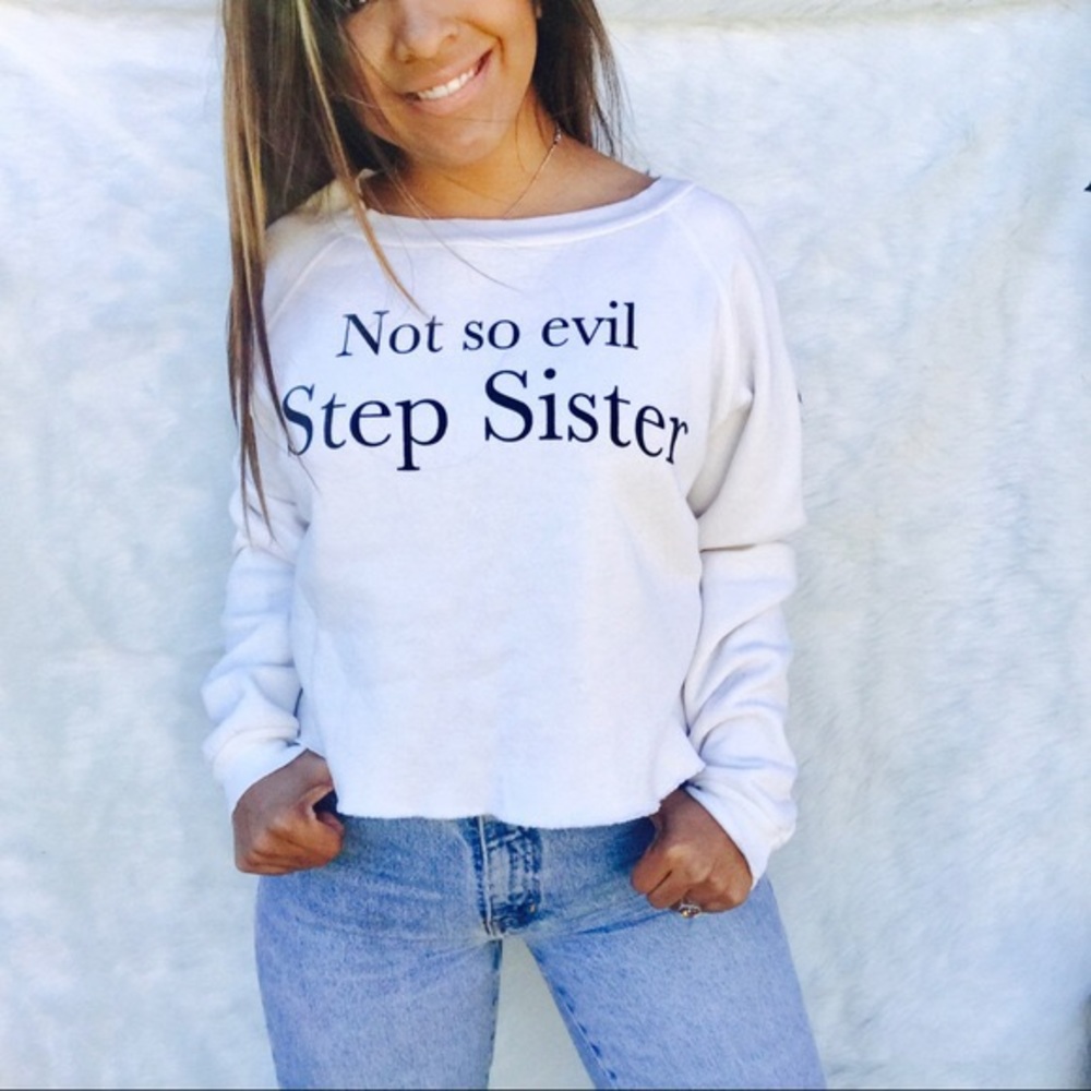Wildfox Crop Step Sister Sweatshirt NWT Si…